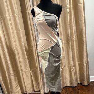 PrettyLittleThing One Shoulder Patchwork Dress